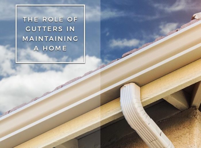 Newly installed gutter with The role of gutter heading